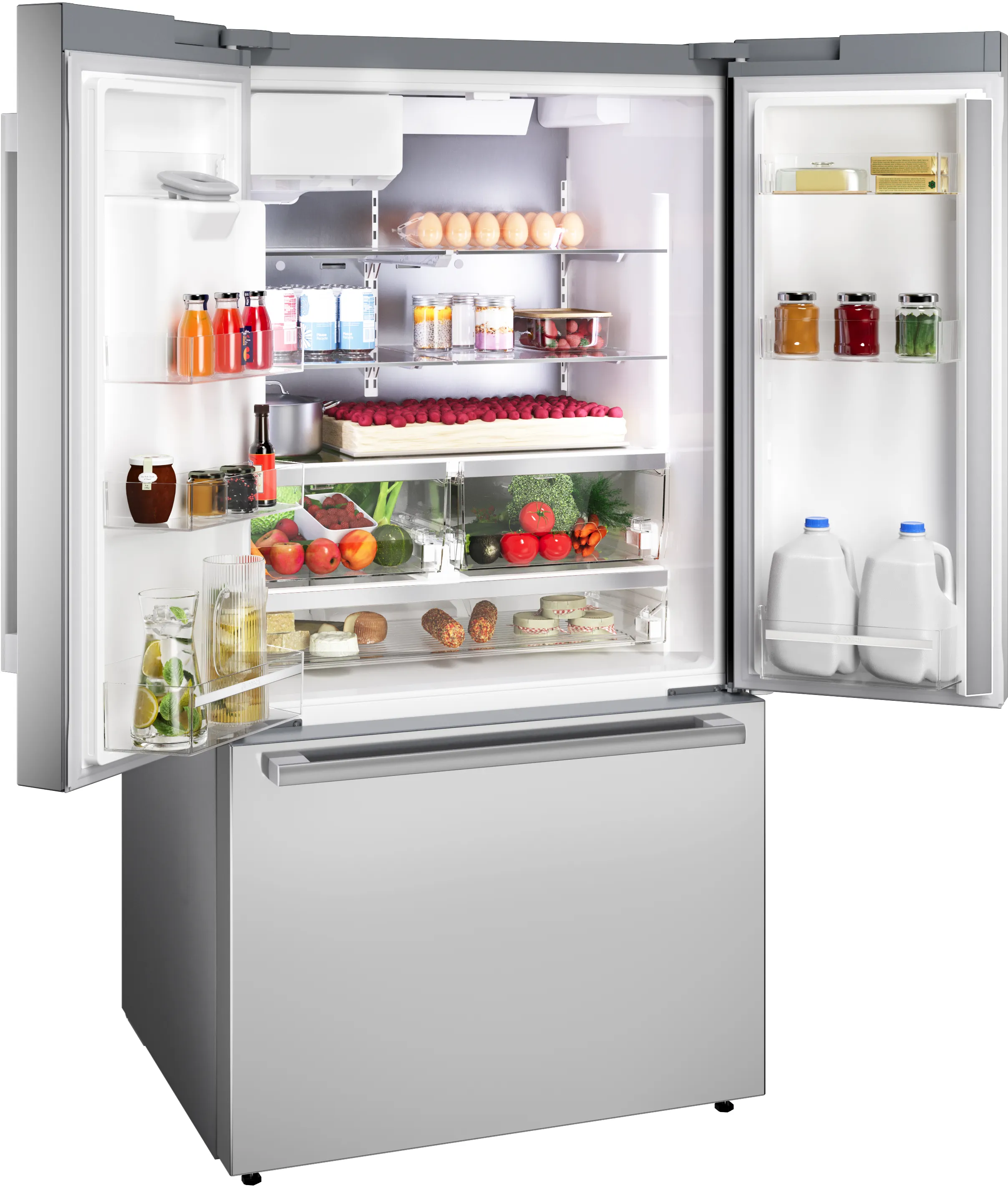 Bosch B36FD52SNS 500 Series French Door Bottom Mount Refrigerator 36'' Stainless steel (with anti-fingerprint), Total No Frost