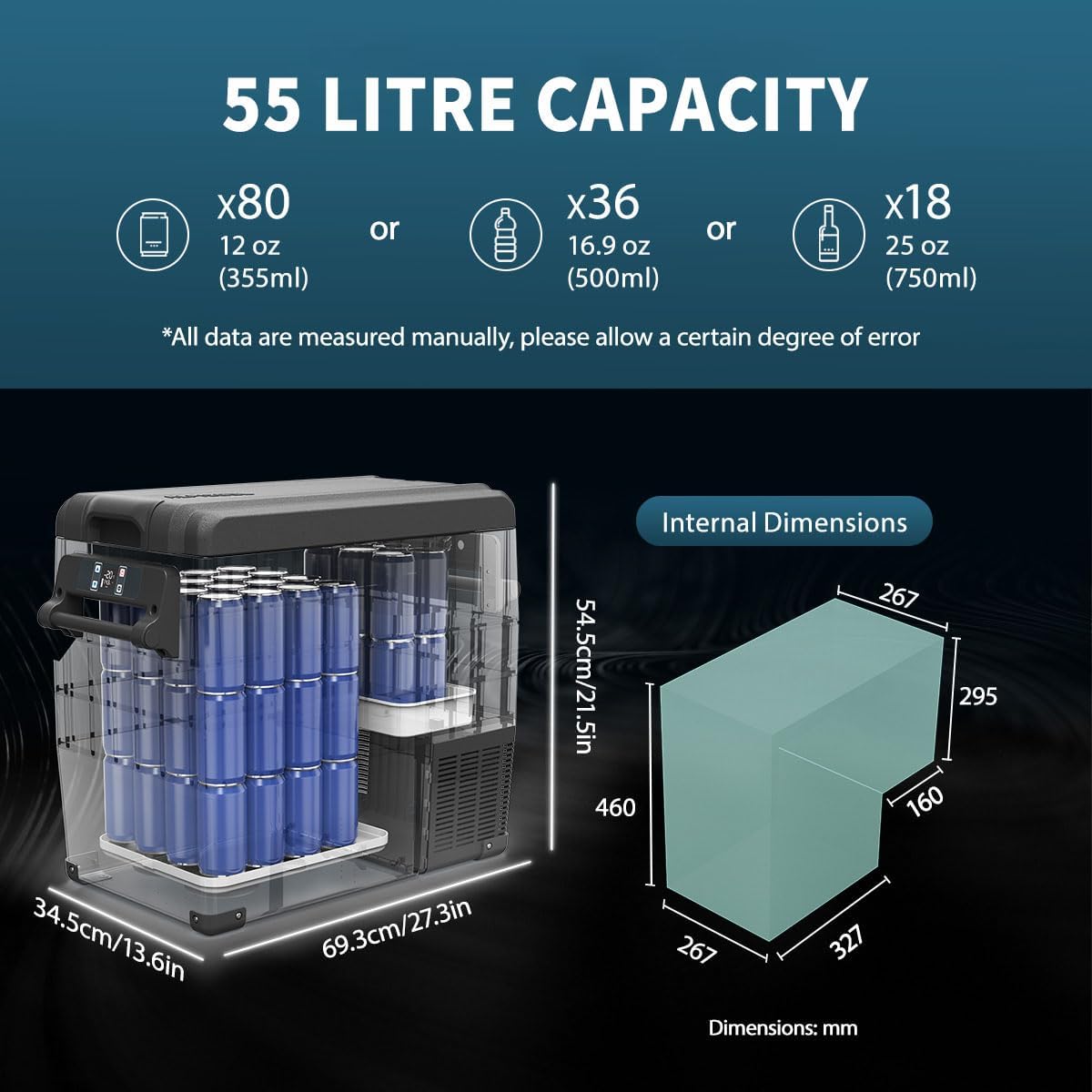 Alpicool CF35 35L Compressor Car Refrigerator, Portable Camping Fridge DC 12v Freezer for TruckCampervanRVBoat, -20℃ to 20℃ [Energy Class C]