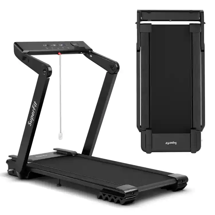 4.0HP Foldable Electric Treadmill Jogging Machine with Speaker LED - 57.5 x 31 x 43.5 (L x W x H)