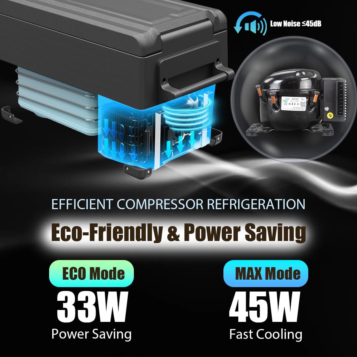 Alpicool CF35 35L Compressor Car Refrigerator, Portable Camping Fridge DC 12v Freezer for TruckCampervanRVBoat, -20℃ to 20℃ [Energy Class C]