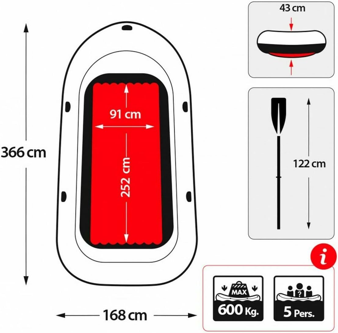 Intex Excursion Inflatable Boat Set with Aluminium Oars and Pump, 5 Person