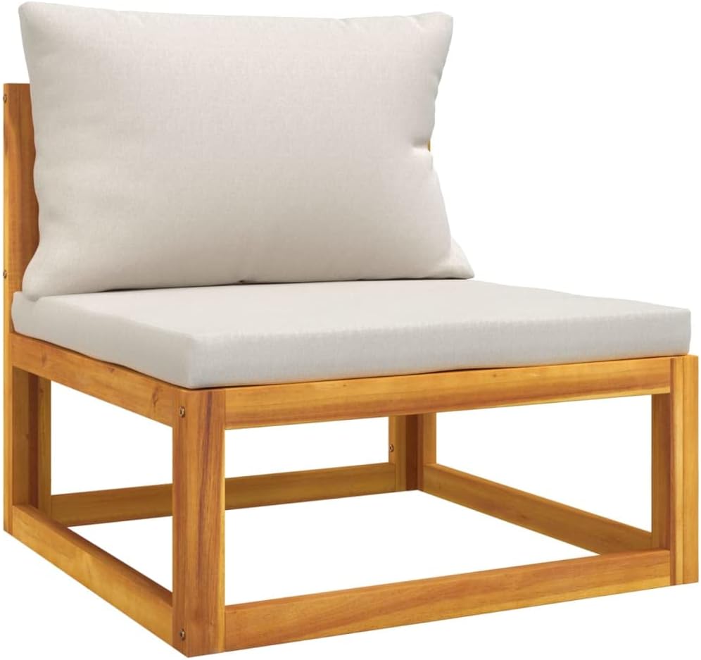 Homgoday 6-TLG. Gartenlounge Set Gartenmöbel Sitzgruppe Gartenlounge Gartensofa Set Gartengarnitur Sitzgarnitur Loungemöbel Terassenmöbel mit Hellgrauen Kissen Massivholz