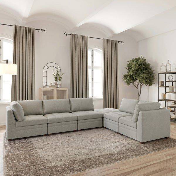 Tisdale Modular Sectional 6-piece Boucle with Storage Ottoman