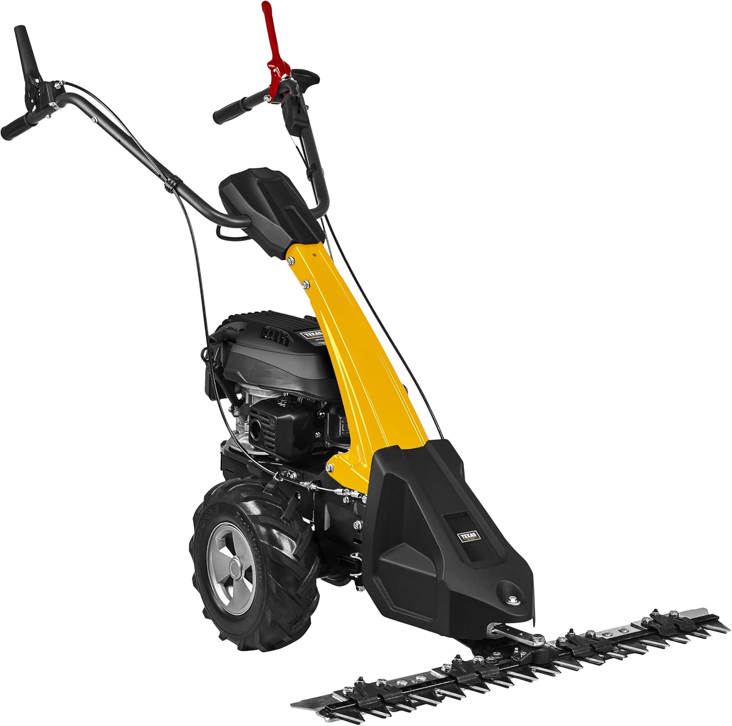 TEXAS Professional Petrol Beam Mower CB8750 Meadow Mower High Grass Mower Lawn Mower with Wheel Drive | Cutting Width 870 mm | 196 cc Engine | 4-stroke Motor | 4200 Watt | Suitable for Commercial Use