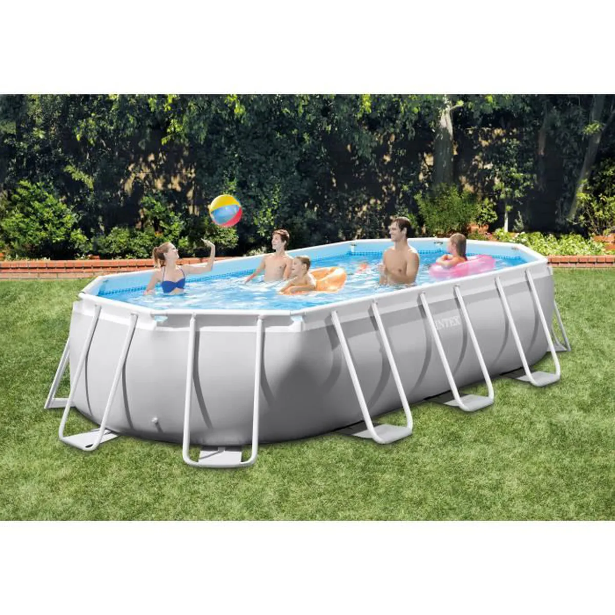 Kit piscine prism frame ovale tubulaire (l)5,03 x (l)2,74 x (h)1,22m et chauffage solaire