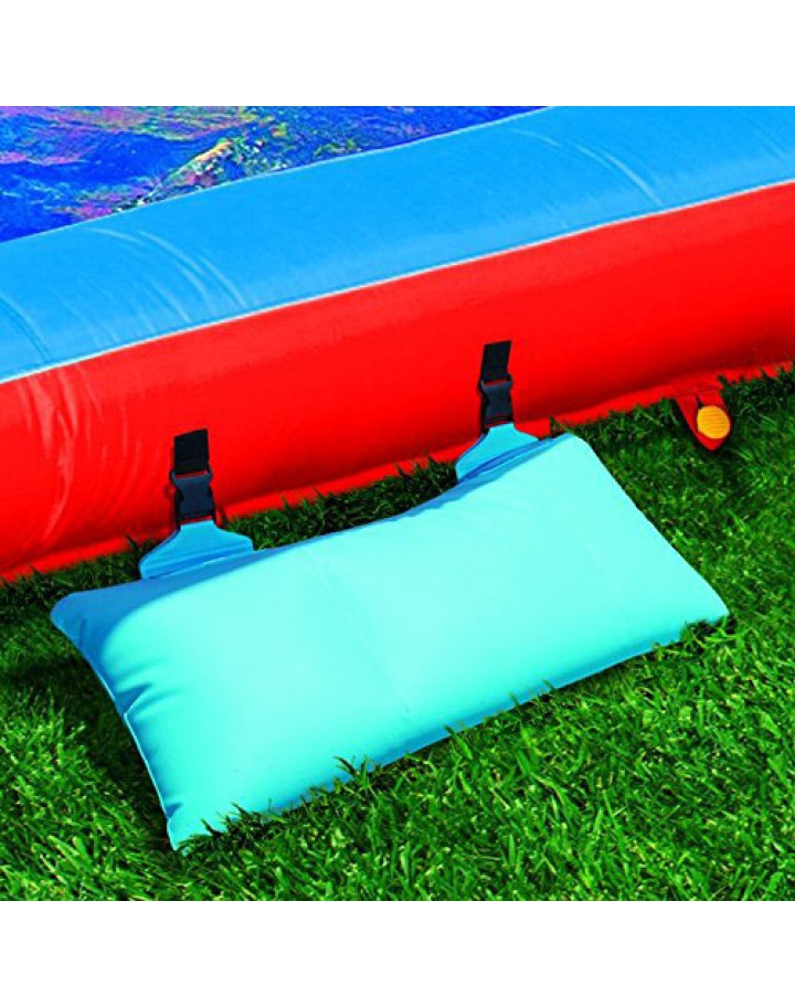 Banzai Sidewinder Falls 15 Foot Inflatable Waterpark Water Slide Spring Summer Inflatable Air Backyard Backyard Pool Spray Splash Bounce Toy