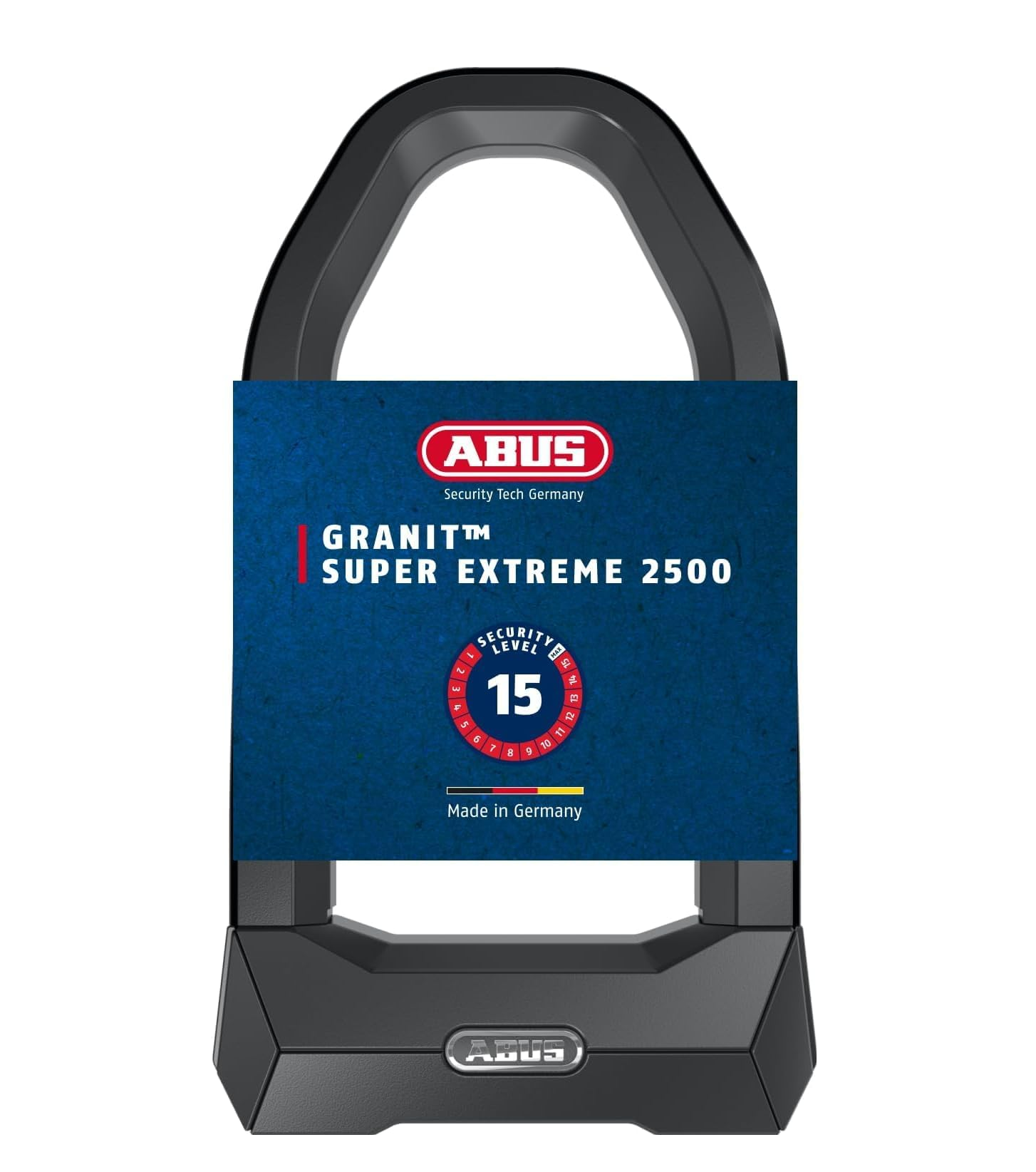 ABUS Bügelschloss Granit Super Extreme 2500/165HB230 - gegen Sägeangriffe mit Winkelschleifern spezialisiertes Fahrradschloss für Fahrrad und E-Bike - Sicherheitslevel 15