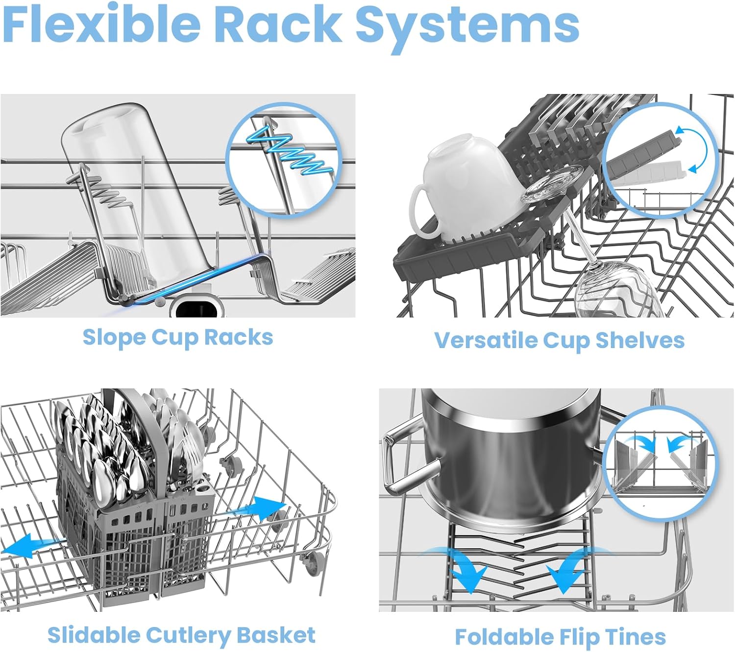 COMFEE' Freestanding Dishwasher FD1435E-W with 14 place settings