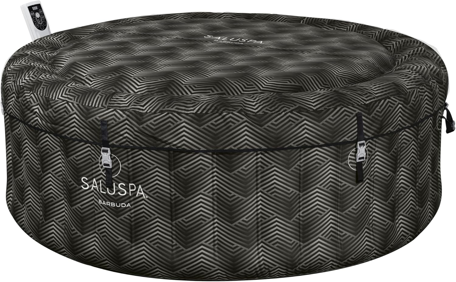 Bestway SaluSpa Barbuda UltraFit EnergySense Inflatable Hot Tub Spa (180.3 x 66 cm) | Portable Hot Tub with Energy Efficient Cover and Integrated Pump | For up to 4 People | Black