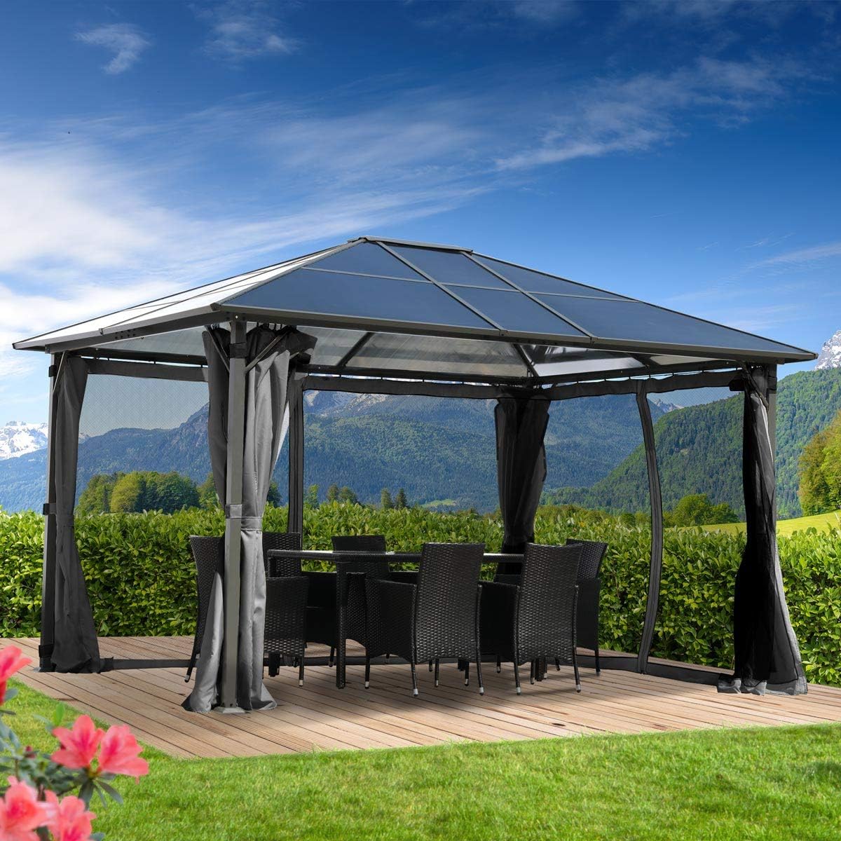 Brast Garden Gazebo, Aluminium, 2 Colours, 3 Sizes and 16 Models, 3 x 3 m / 3 x 4 m / 3.6 x 4.8 m
