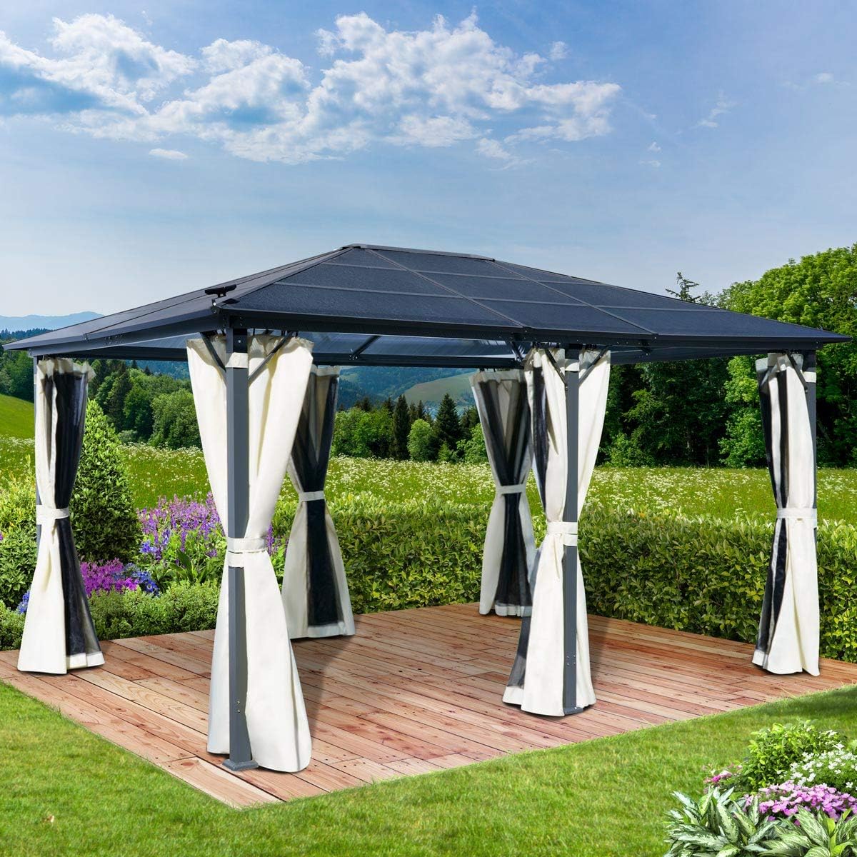 Brast Garden Gazebo, Aluminium, 2 Colours, 3 Sizes and 16 Models, 3 x 3 m / 3 x 4 m / 3.6 x 4.8 m
