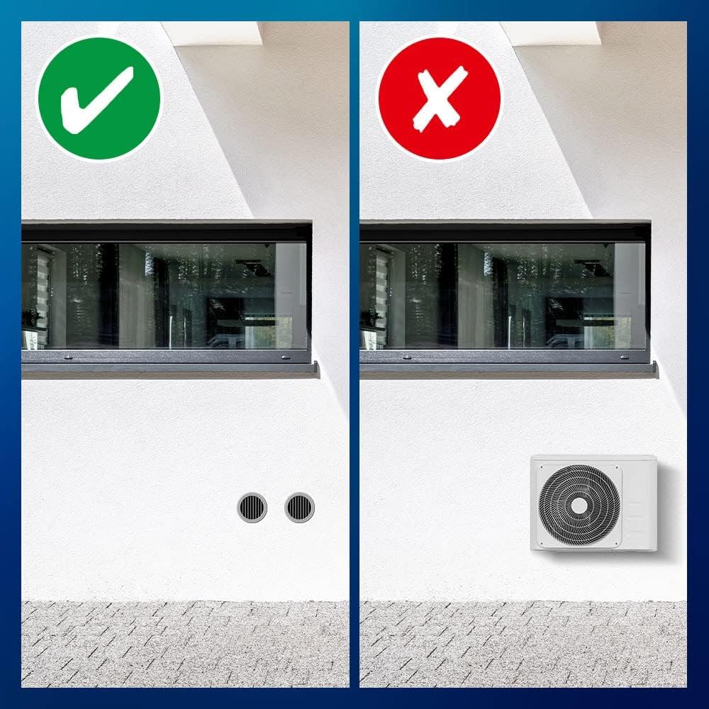 TROTEC Local Wall Air Conditioner PAC-W 2200 S Mobile Air Conditioner 4-in-1 Cooling, Heating, Ventilation, Dehumidification Air Conditioner 2.2 kW 8,000 BTU/h for Room Size up to 30 m² and 75 m³ [Energy Class A]