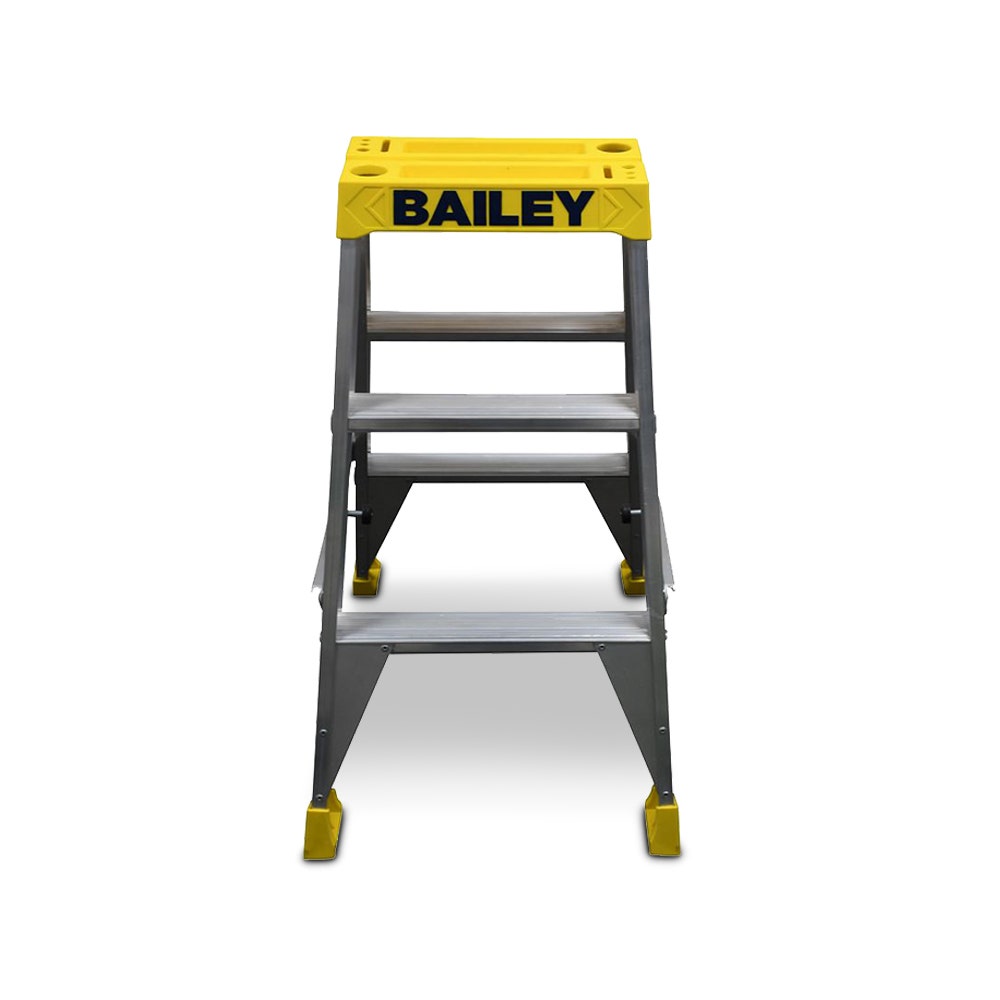 BAILEY 0.9m 150kg 3 Step Pro Aluminium Double Sided Big Top Ladder FS13966
