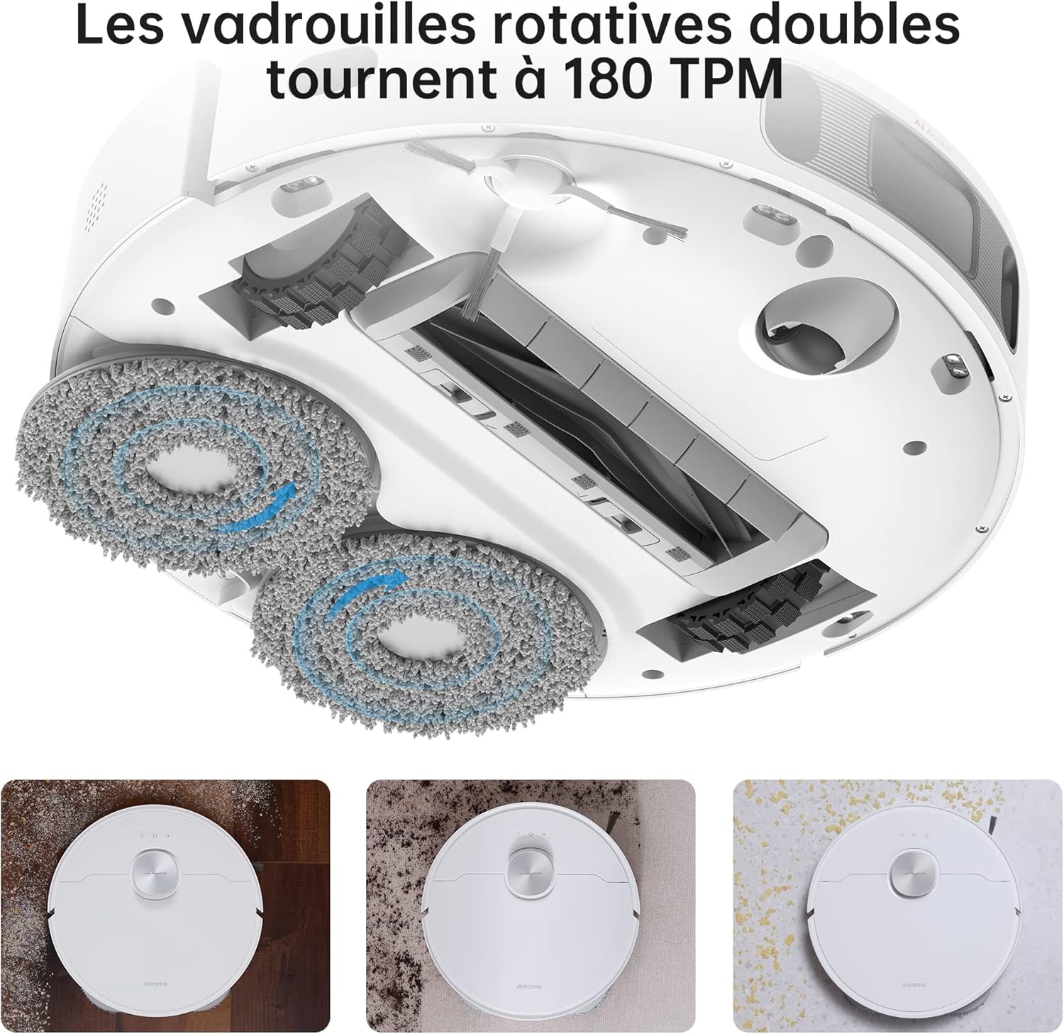 dreame L10s Ultra Robot Aspirateur Laveur avec Base Autonettoyante (Vidange Poussière, Nettoyage Automatique) AI Détection d'obstacles 3D, 5300Pa, Tapis Poils d'animaux, Batterie 210m, WiFi/APP/Alexa