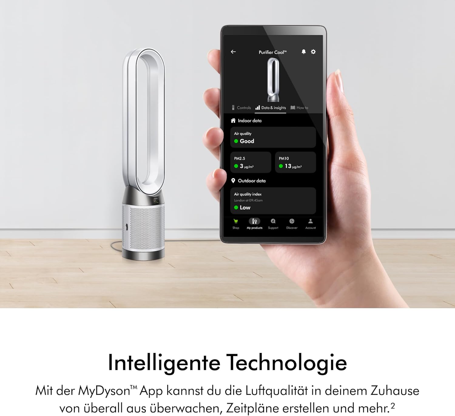 Dyson Purifier Cool PC1 Luftreiniger mit kraftvollem kühlenden Luftstrom (Weiß/Weiß)