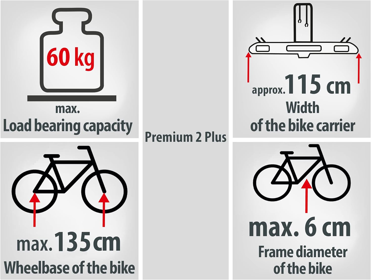 EUFAB 11523 premium II rear carrier for tow bar attachment