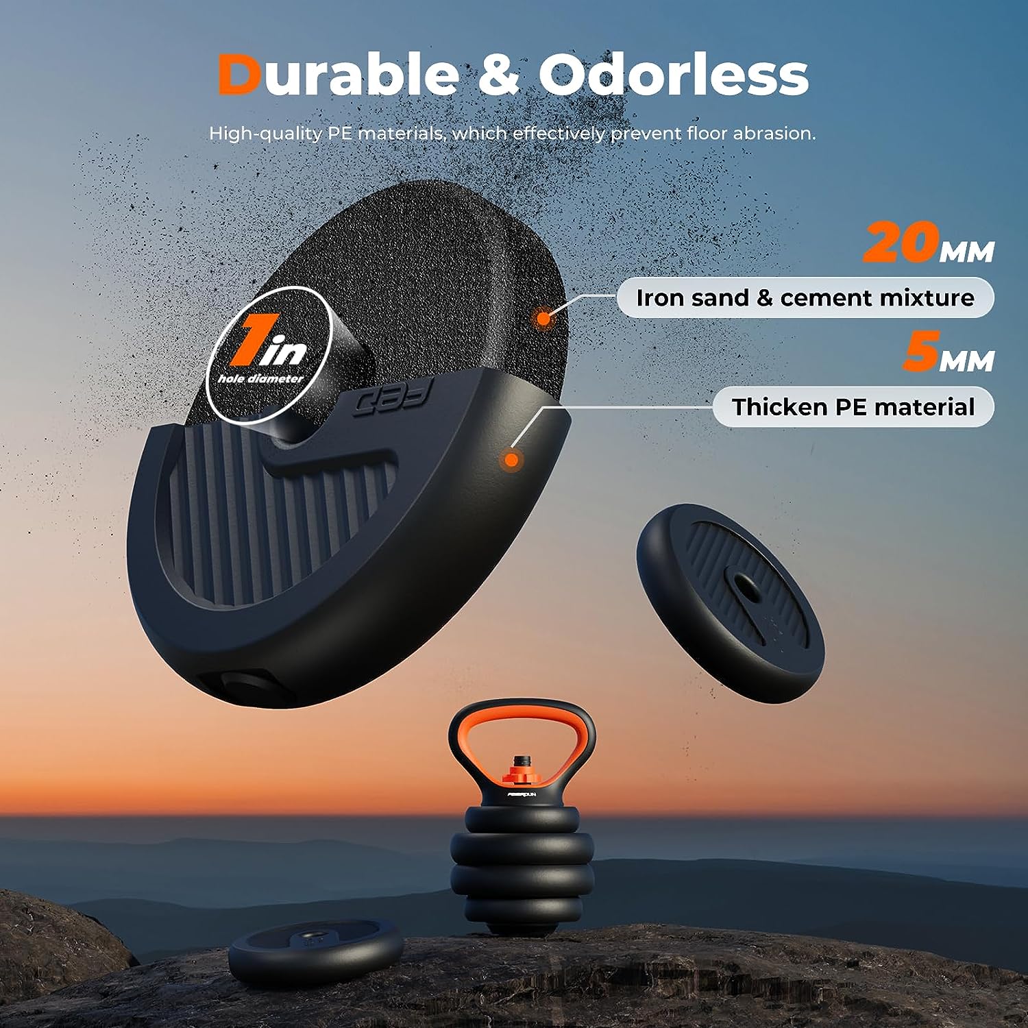 FEIERDUN Adjustable Dumbbells, 20/30/40/50/70/90lbs Free Weight Set with Connector, 4 in1 Dumbbells Set Used as Barbell, Kettlebells, Push up Stand