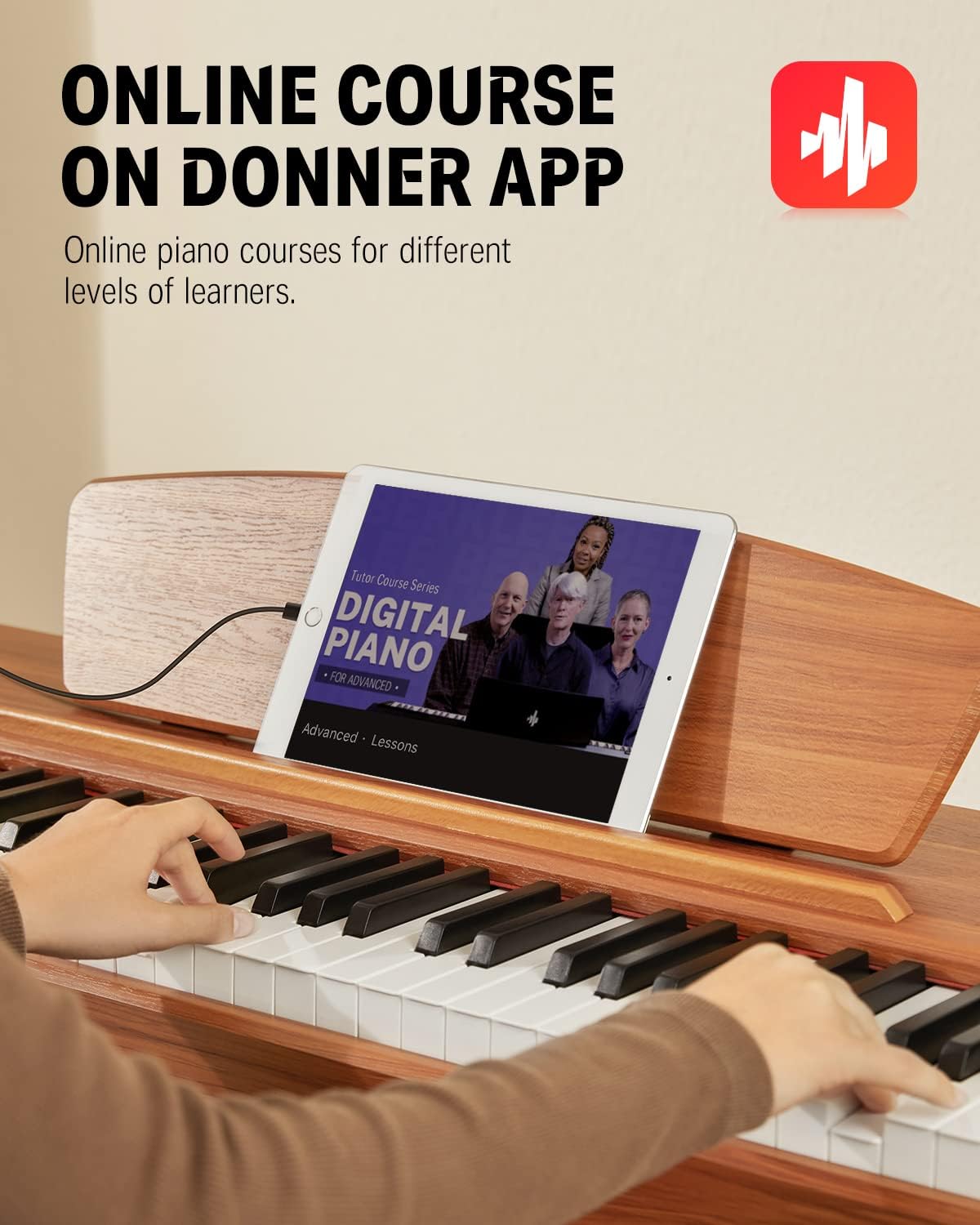 Donner DDP-80 E-Piano 88 Tasten Gewichtet Klavier, Hammermechanik II, Home Digital-Pianos Volle Größe Keyboard mit Ständer, Dreifach-pedal, USB-MIDI und Kopfhöreranschluss