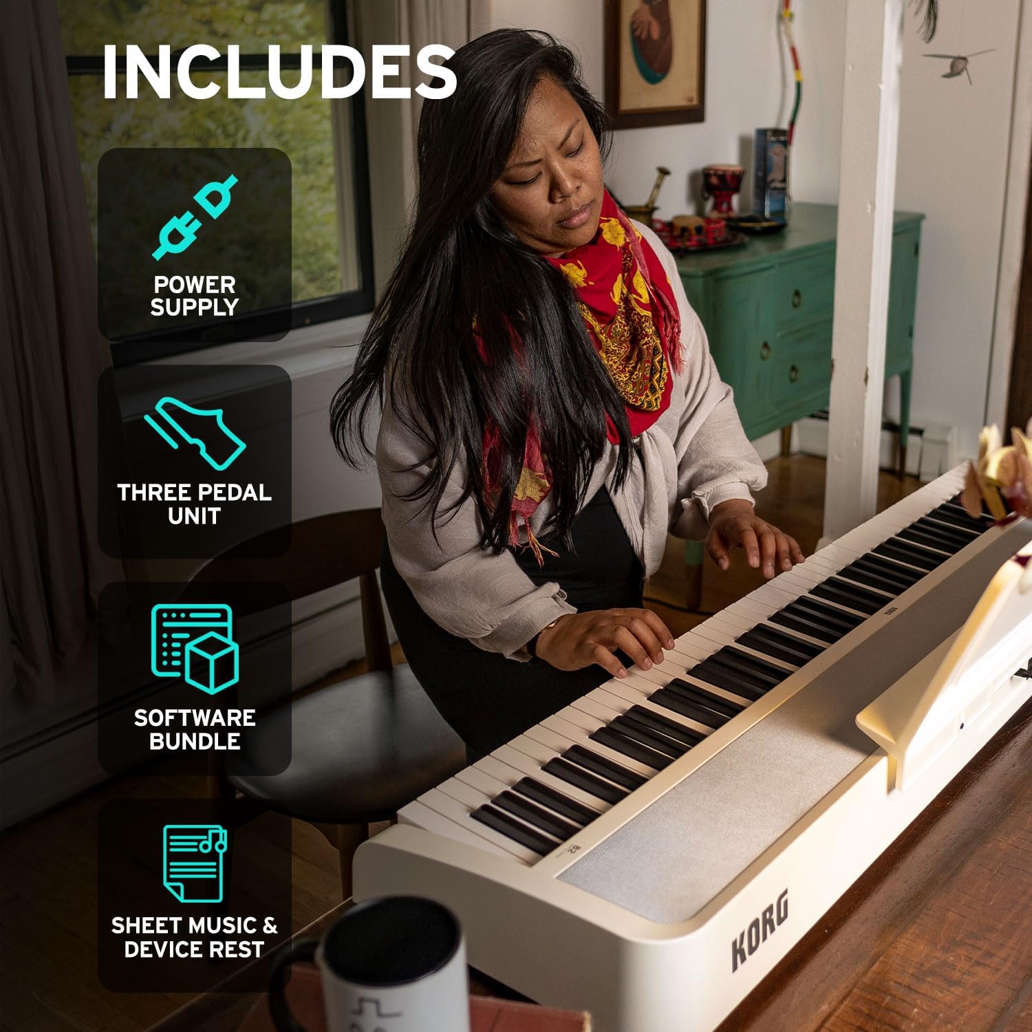 KORG Digital Piano, E-Piano, White