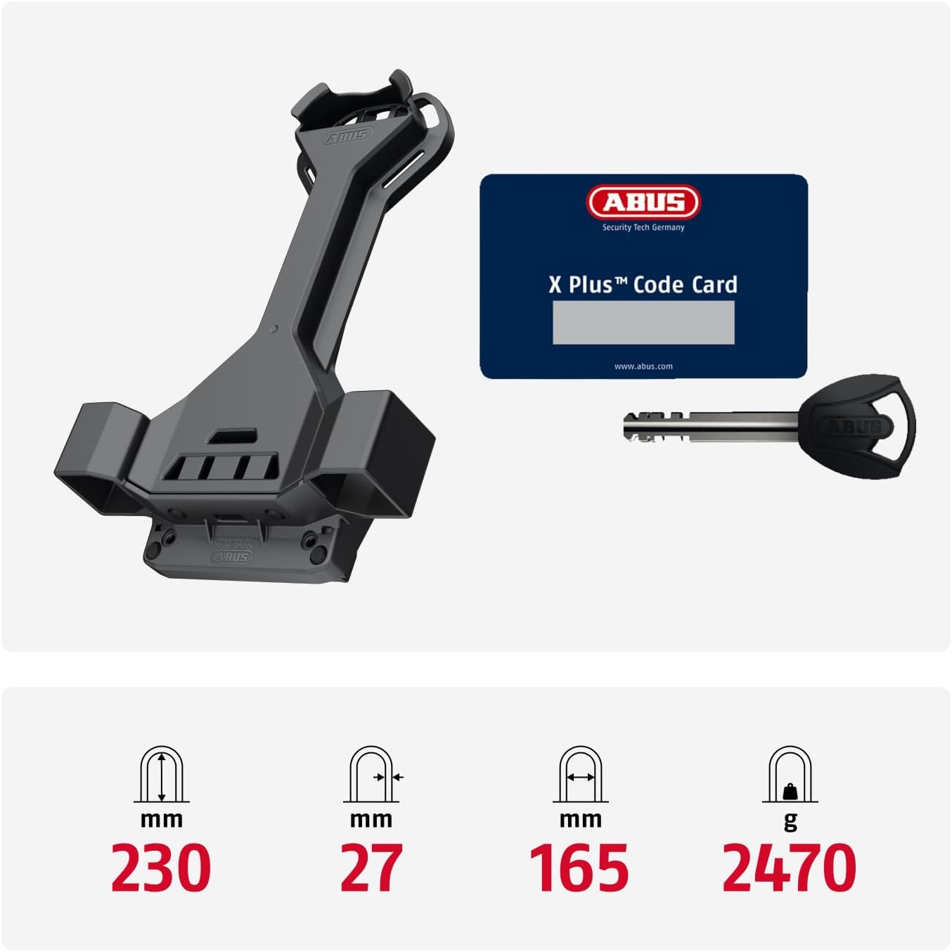 ABUS Bügelschloss Granit Super Extreme 2500/165HB230 - gegen Sägeangriffe mit Winkelschleifern spezialisiertes Fahrradschloss für Fahrrad und E-Bike - Sicherheitslevel 15