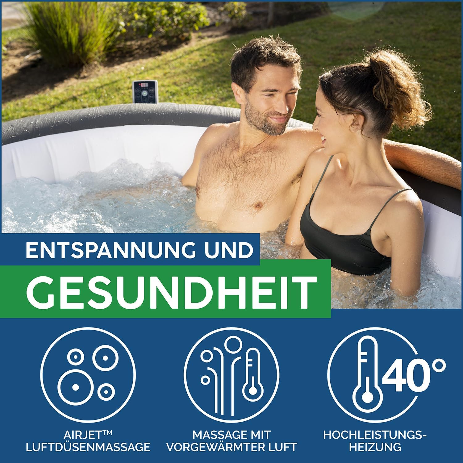 Bestway® LAY-Z-SPA XXL WLAN Whirlpool Mauritius AirJet 270 x 180 x 71 cm Oval