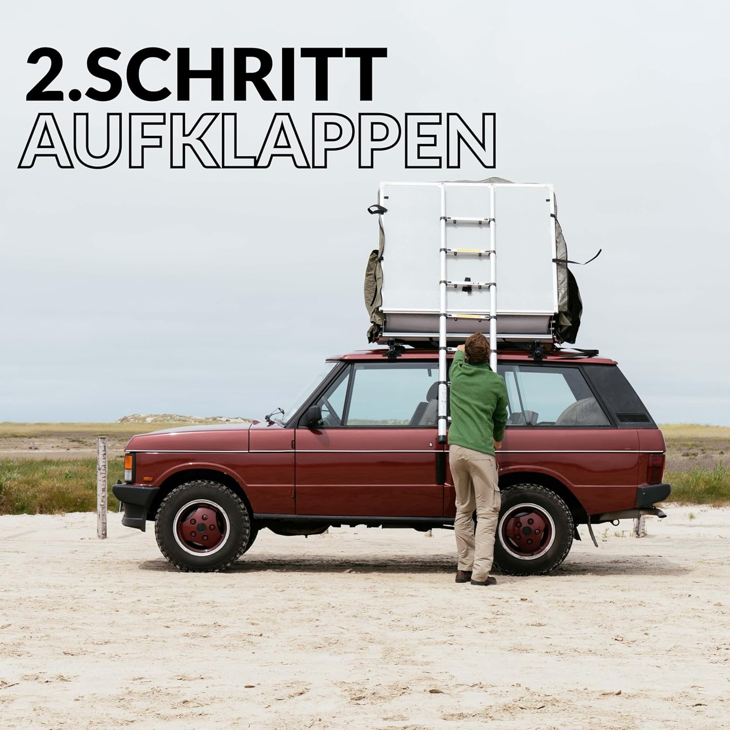 Owen Roof Tent Two Olive Green | Car Roof Tent for 2 People | High Quality & Weatherproof | Camping Tent for Cars and Minivans