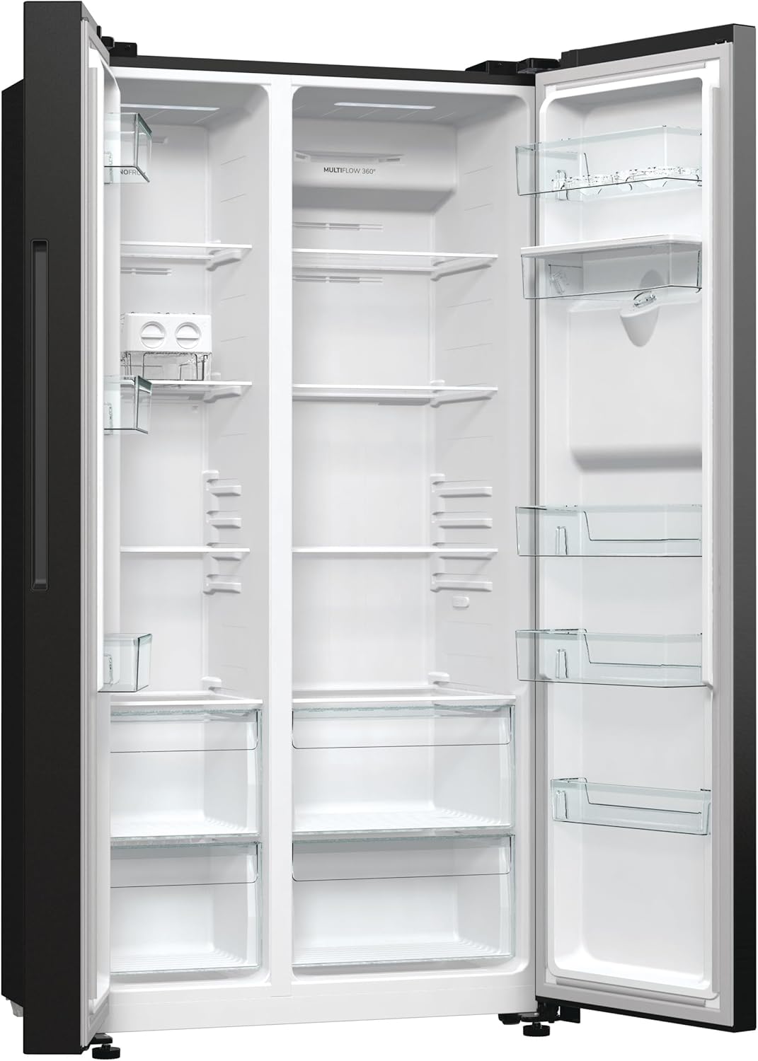 Gorenje NRR 9185 EAXLWD Side by Side Fridge-Freezer, Made in Europe, EEK E, NoFrostPlus, Inverter Compressor, Crisp Zone, ConvertActive Zone, FastFreeze, 70 Inch, Stainless Steel [Energy Class E]
