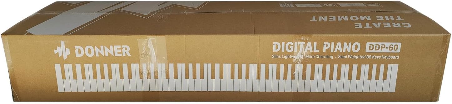 Donner DDP-60 88 Keys Digital Piano for Beginners, Electric Keyboard with Velocity Keys, 128 Voices, 83 Rhythms, 8 Reverb Effects, 5 Strength Curves, Auto Chord