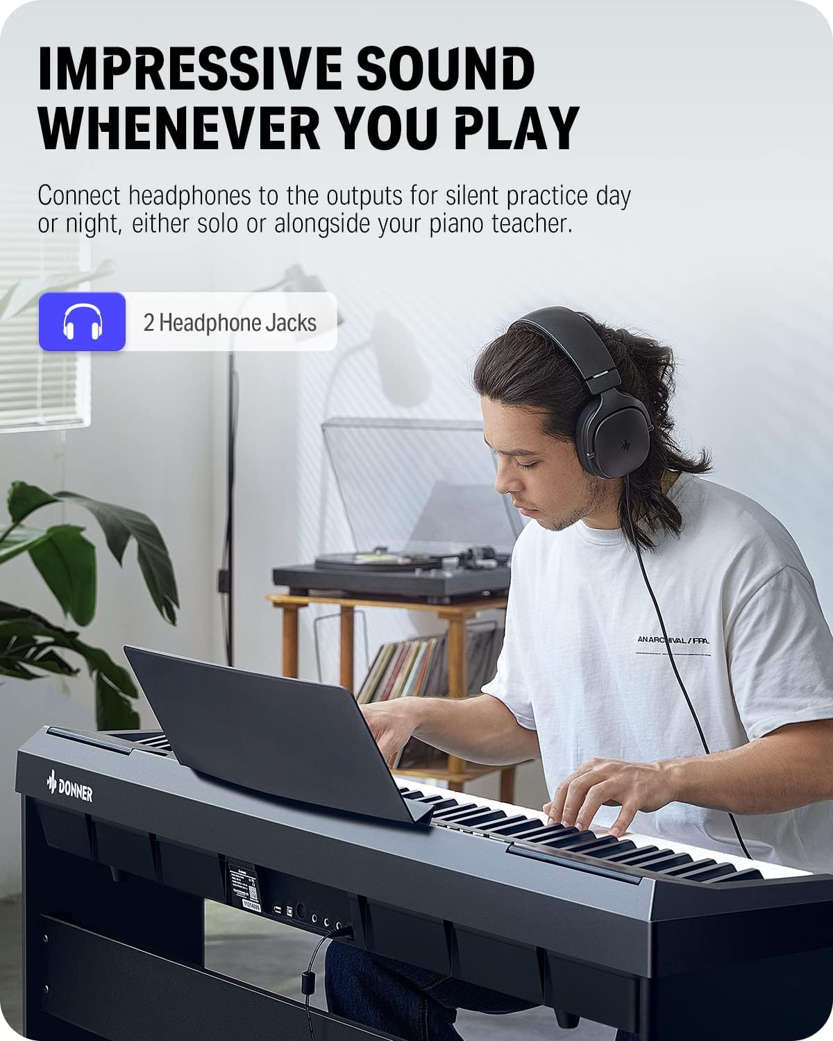 E Piano 88 Keys, Donner DEP-20S Digital Piano Keyboard 88 Keys Hammer Mechanism Weighted Beginner Electric Piano with Pedal and Piano Stand