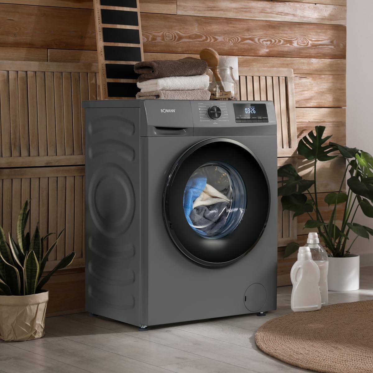 Bomann® Waschmaschine 7kg | max. 1400 U/min | 10 Jahre Motor-Garantie | effizienter, leiser & langlebiger Invertermotor | 15 Programme | Endzeitvorwahl | LED-Display | Washing Machine | WA 7175 weiß [Energieklasse A]