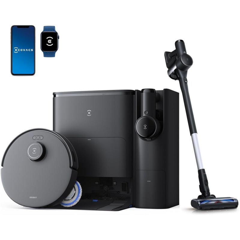 ECOVACS X8 PRO OMNI Robot Vacuum Cleaner with All-In-One Station, 18000Pa Power, Instant Automatic Cleaning OZMO ROLLER, 75℃ Hot Water Cleaning, Automatic Cleaning Solution Addition