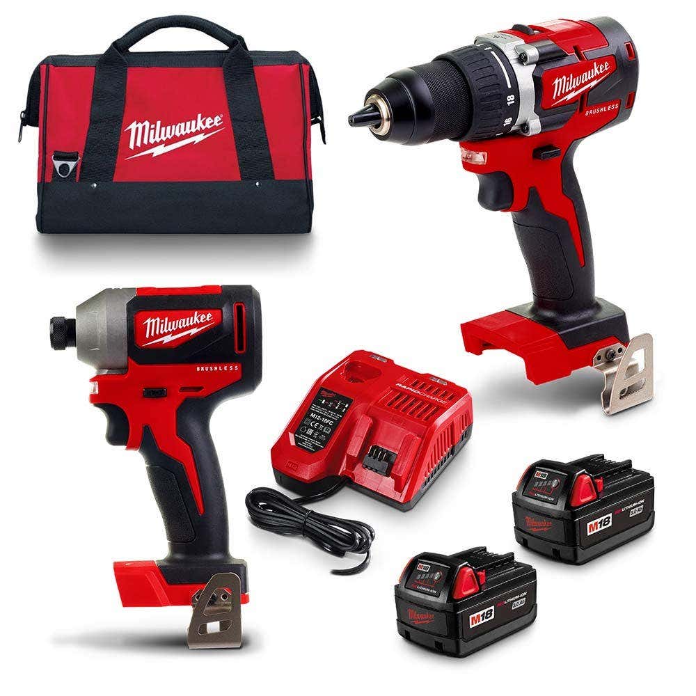 MILWAUKEE 18V Brushless 2 Piece 2 x 3.0Ah Combo Kit M18CBLPP2A-302B