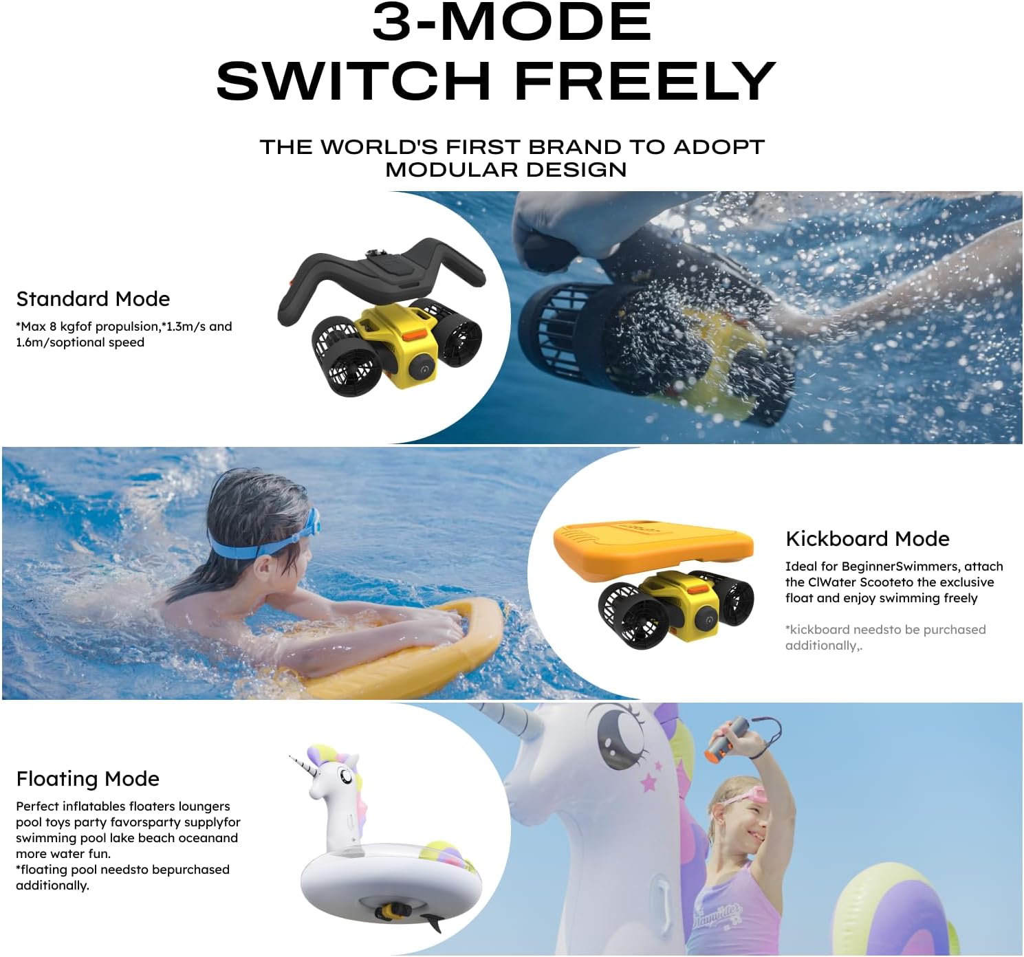 LEFEET C1 Dual Motor Underwater Scooter: 60 Min Battery Life with Action Camera Mount IPX8 30m Waterproof for Water Sports, Swimming Pool, Scuba Diving for