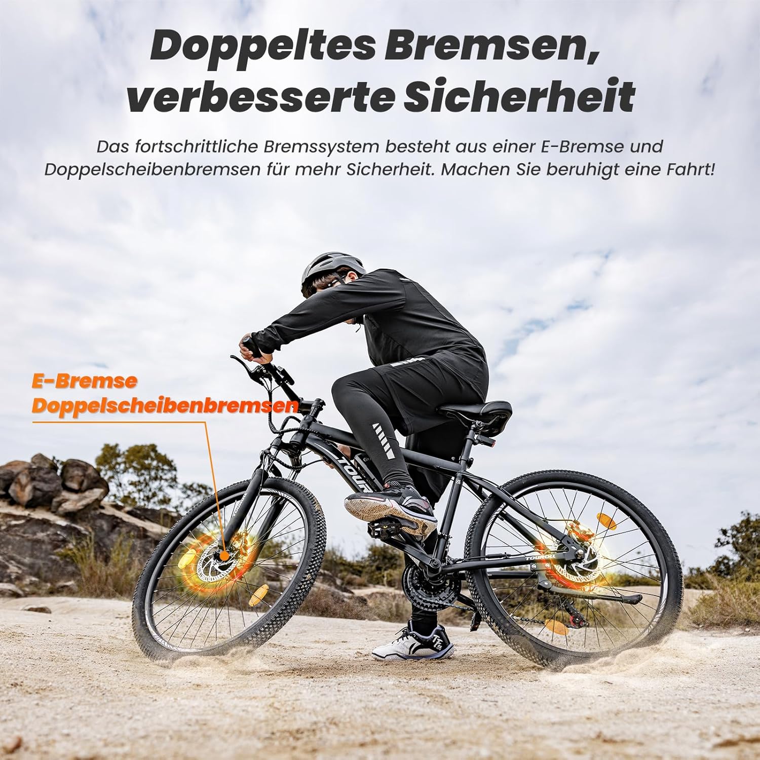 Touroll U1 E-Bikes, 26/29 Inch E Bike Men Women with Removable 36 V 13 Ah Battery, 250 W Motor MTB, Electric Mountain Bike with 21 Gears, Electric Bicycle Range Over 65 Km, CST Off-Road Tyres