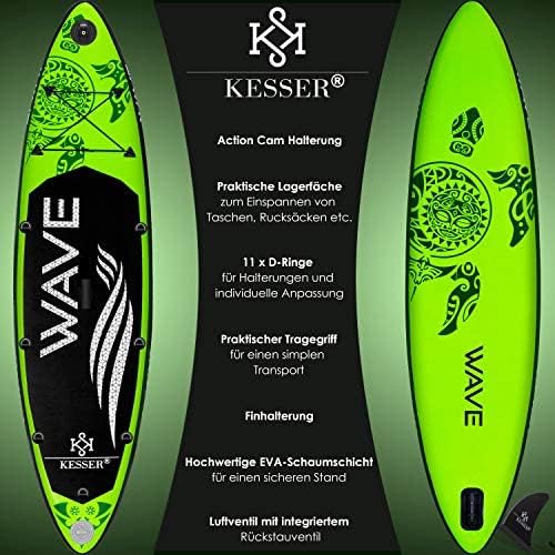 KESSER® Inflatable SUP Board Set, Stand Up Paddle Board, Premium Surfboard, Water Sports, 6 Inch Thick, Complete Accessories, 130 kg