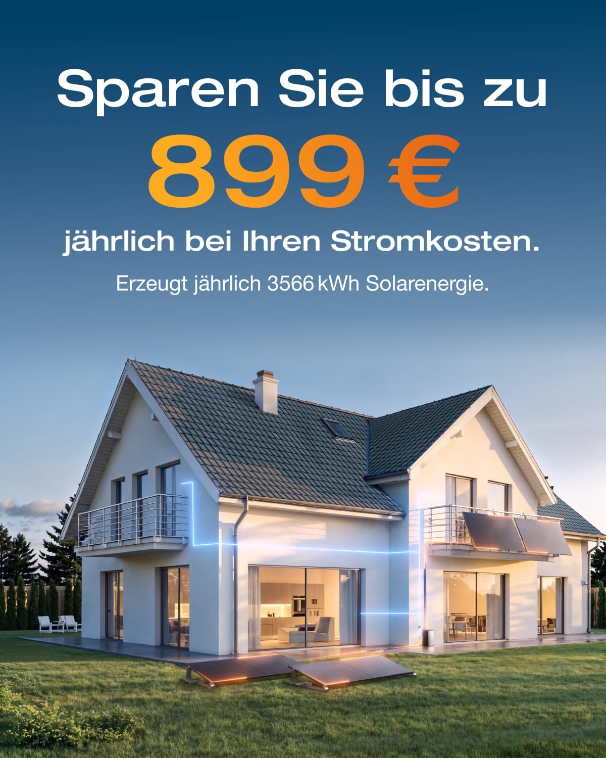 ECOFLOW STREAM Ultra und AC Pro 3,84kWh, Balkonkraftwerk mit Speicher, 3600W Solareingang, 2300W Dual AC-Anschlüsse, erweiterbarer Kapazität bis zu 11,52kWh, 6000 Ladezyklen, Smart AI, Plug&Play