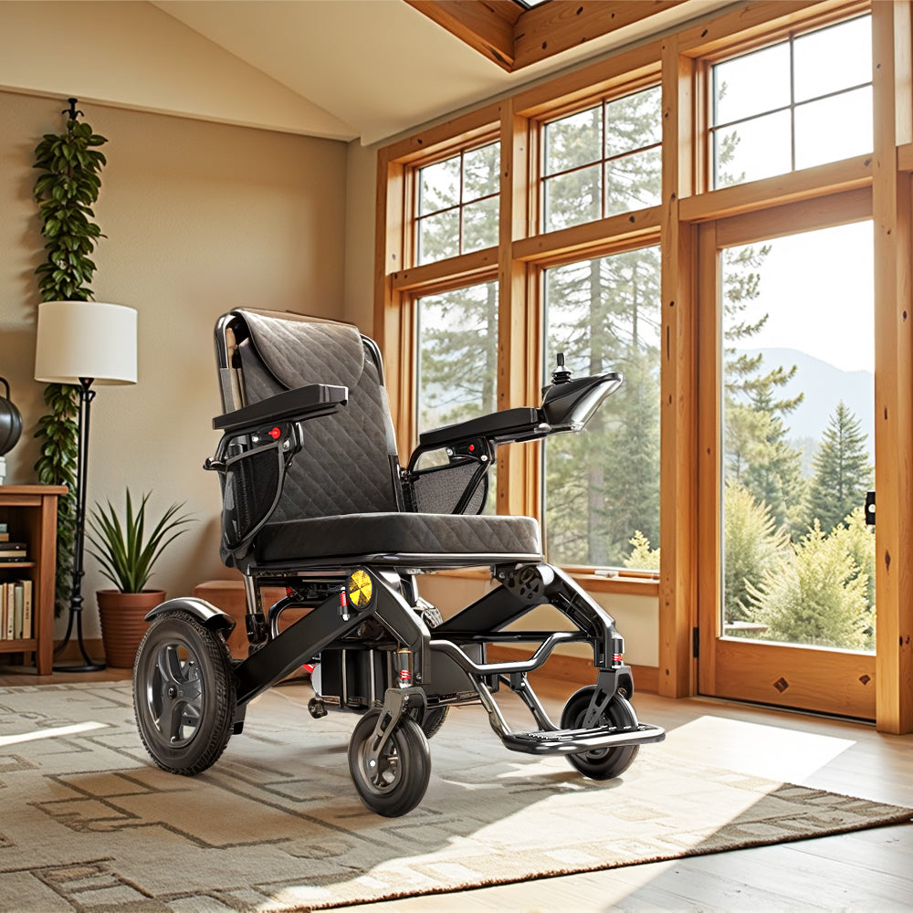 Foldable Lightweight Electric Wheelchair with Adjustable Backrest