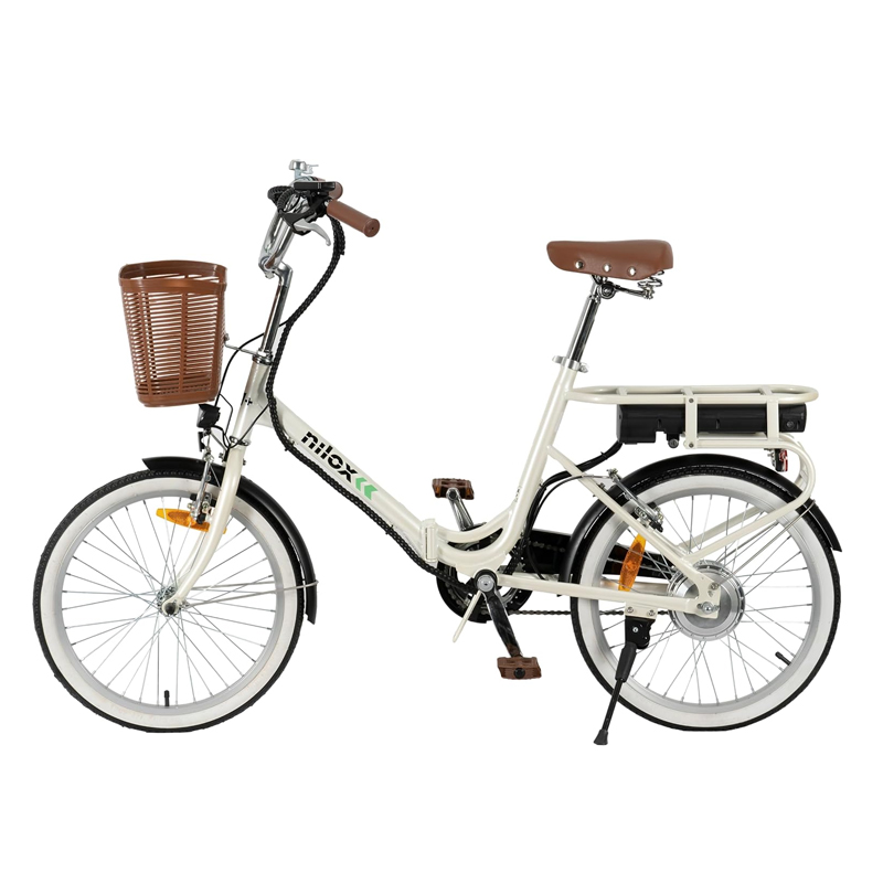 Nilox E-Bike J1 Plus, Folding Electric Bike with Pedal Assist, 40 Km of Autonomy, Up to 25 km/h, Brushless High Speed ​​250 W, 36 V 7.5 Ah Lithium Battery, 20