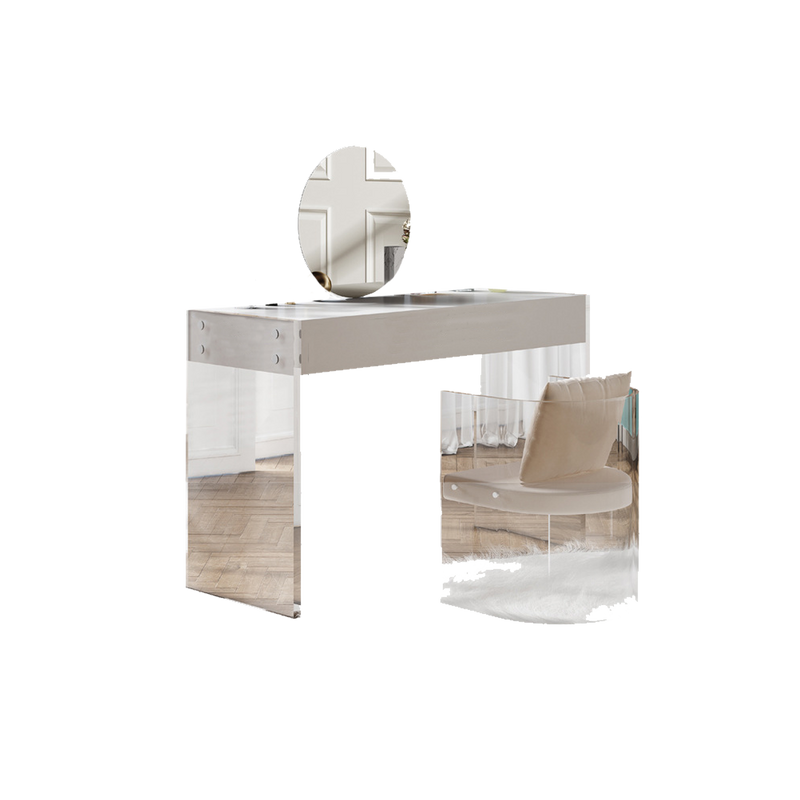 Bella Acrylic Dressing Table with LED Vanity Mirror Modern Style