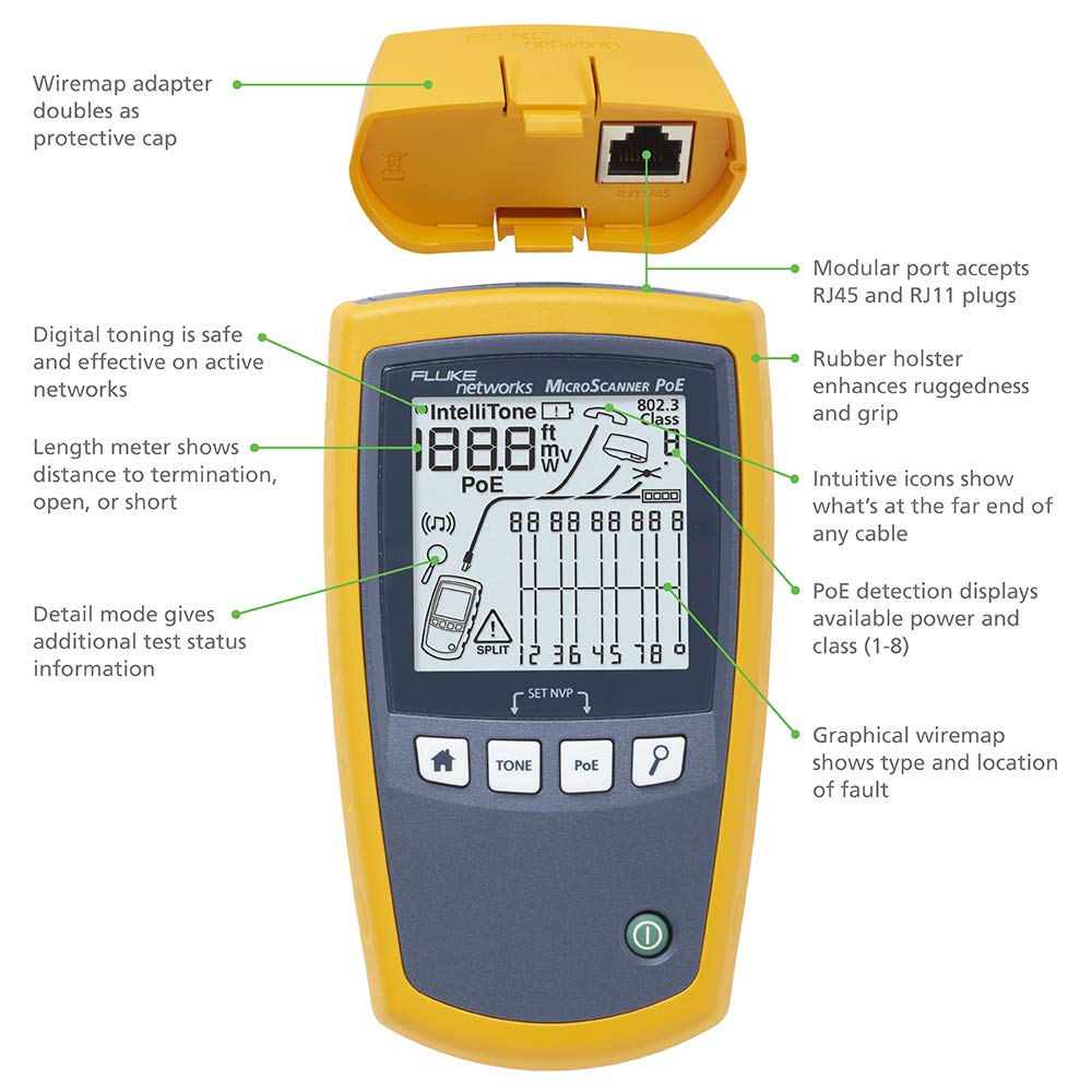 Fluke Networks MS-POE MicroScanner POE Cable Verifier