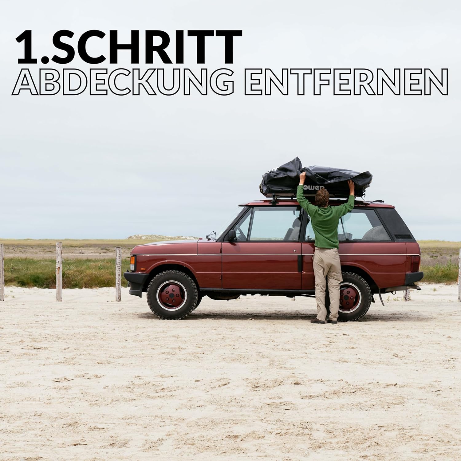 Owen Roof Tent Two Olive Green | Car Roof Tent for 2 People | High Quality & Weatherproof | Camping Tent for Cars and Minivans