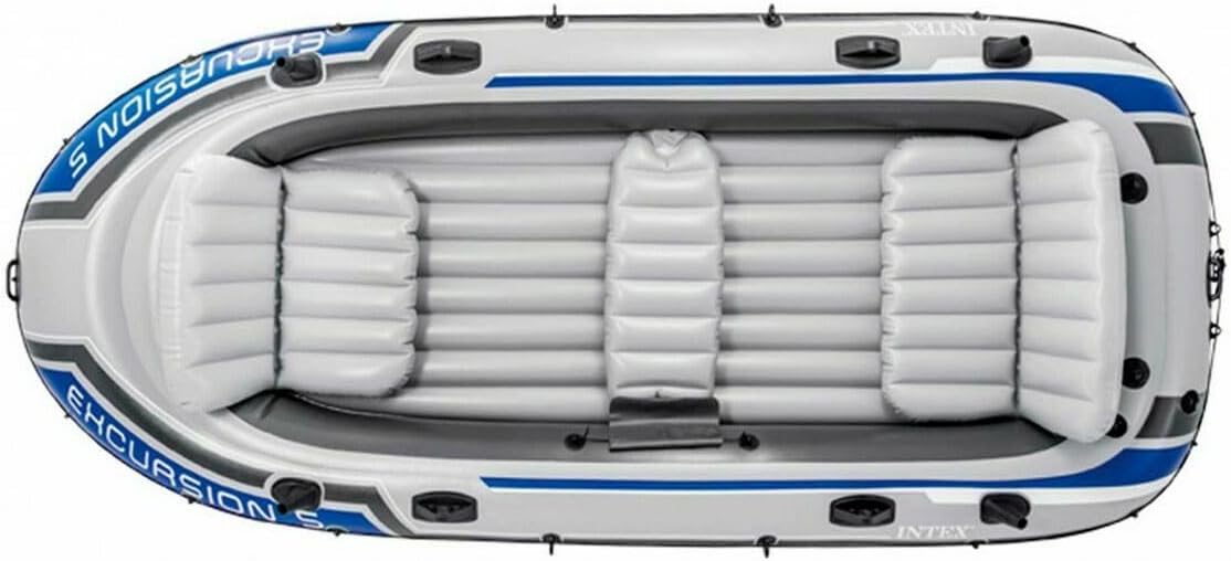 Intex Excursion Inflatable Boat Set with Aluminium Oars and Pump, 5 Person