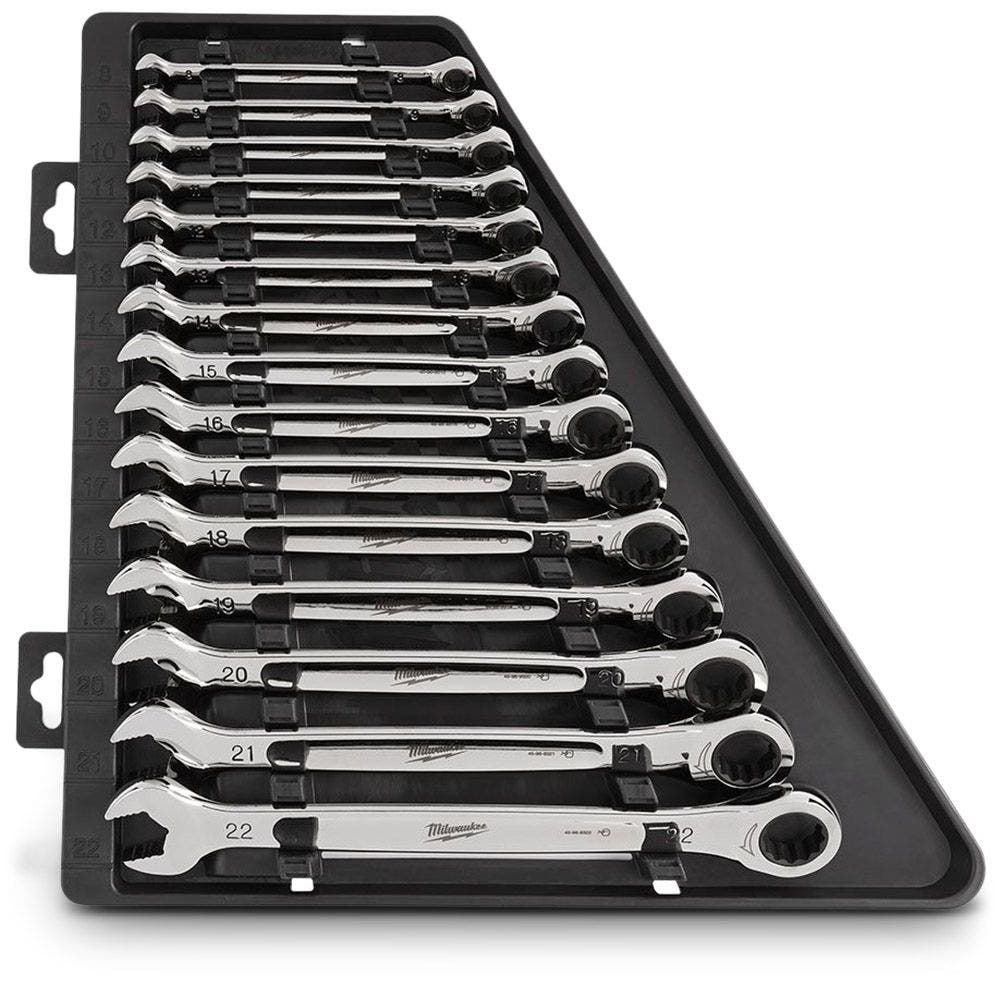 MILWAUKEE 15pc Metric Ratcheting Wrench Combination Set 48229516