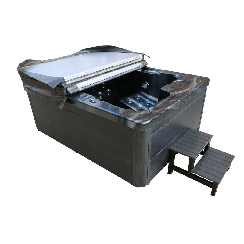 WSINC 3 - Person 27 - Jet Acrylic Rectangular Hot Tub with Ozonator in Grey Oak