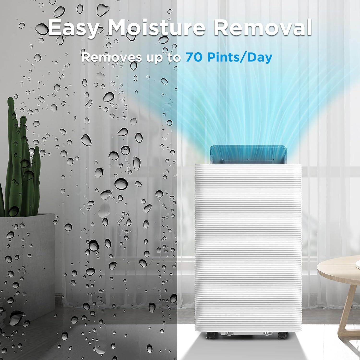 TURBRO Finnmark 14,000 BTU Portable Air Conditioner and Heater, Dehumidifier, 3-Speed Fan, Covers Rooms up to 600 Sq. Ft., Remote and WiFi Control, 7.77 CEER High Efficiency, CSA-Certified