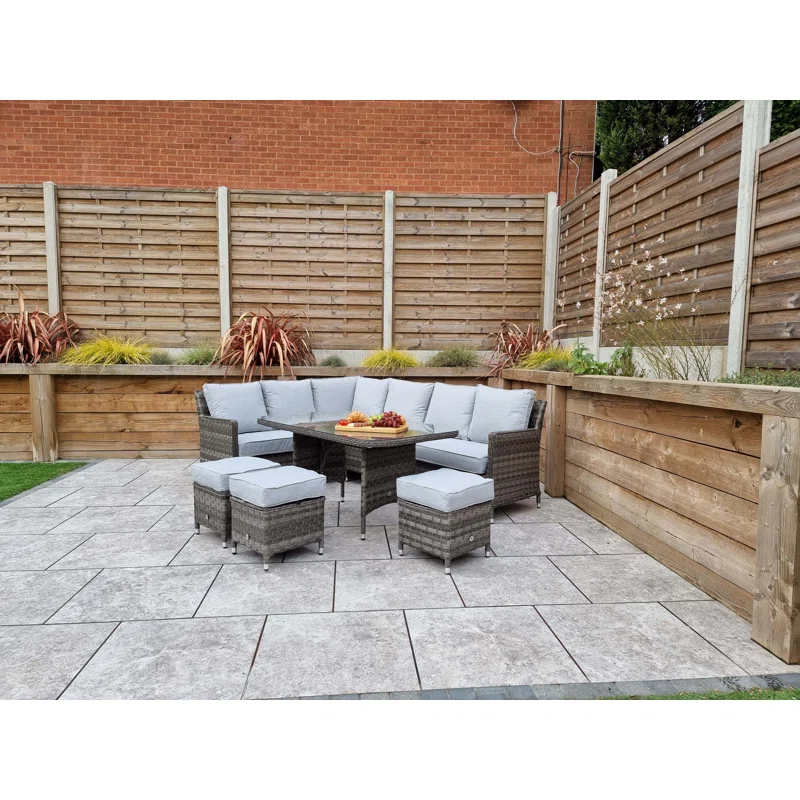 Auberta Wicker 9 - Person Garden Lounge Set