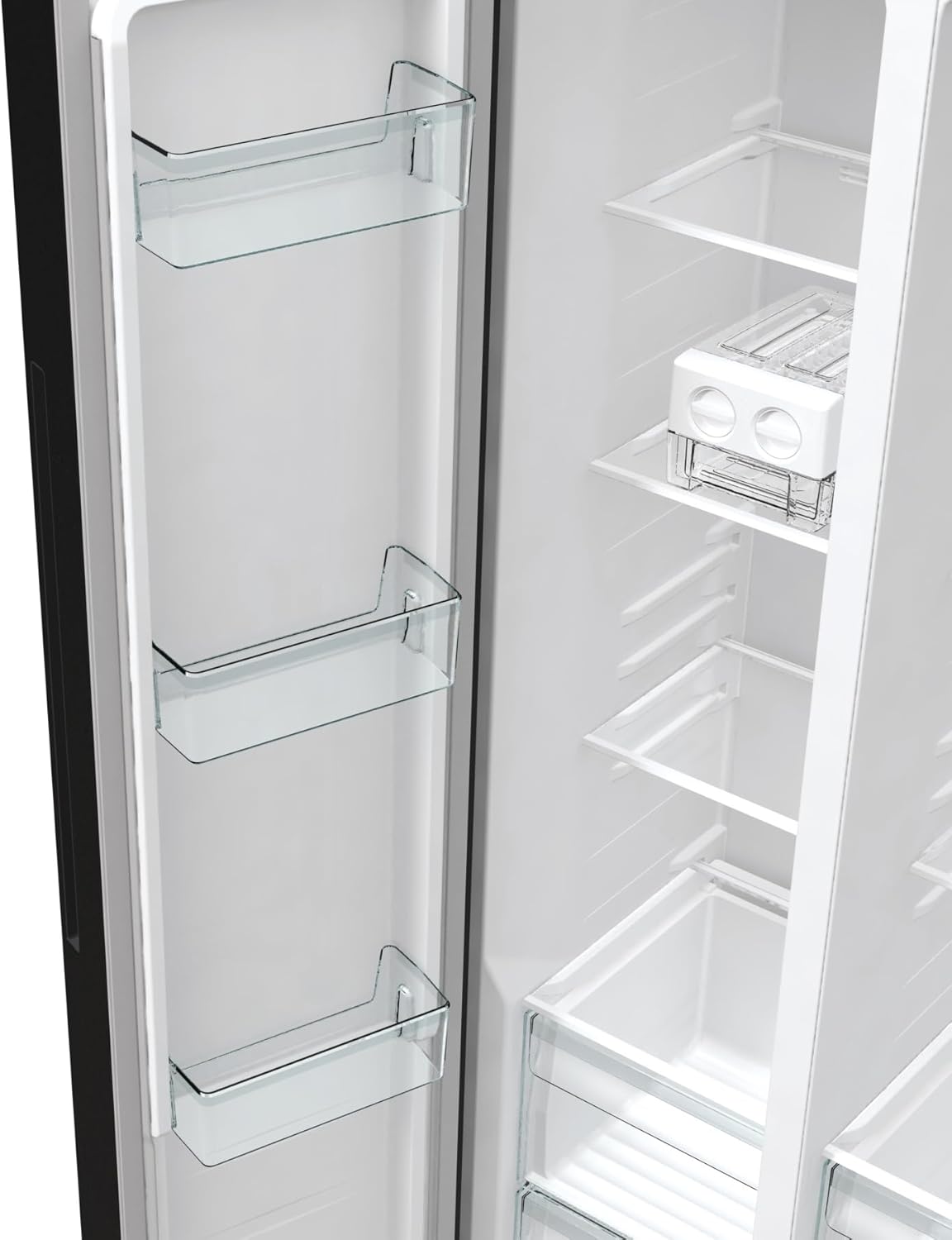 Gorenje NRR 9185 EAXLWD Side by Side Fridge-Freezer, Made in Europe, EEK E, NoFrostPlus, Inverter Compressor, Crisp Zone, ConvertActive Zone, FastFreeze, 70 Inch, Stainless Steel [Energy Class E]
