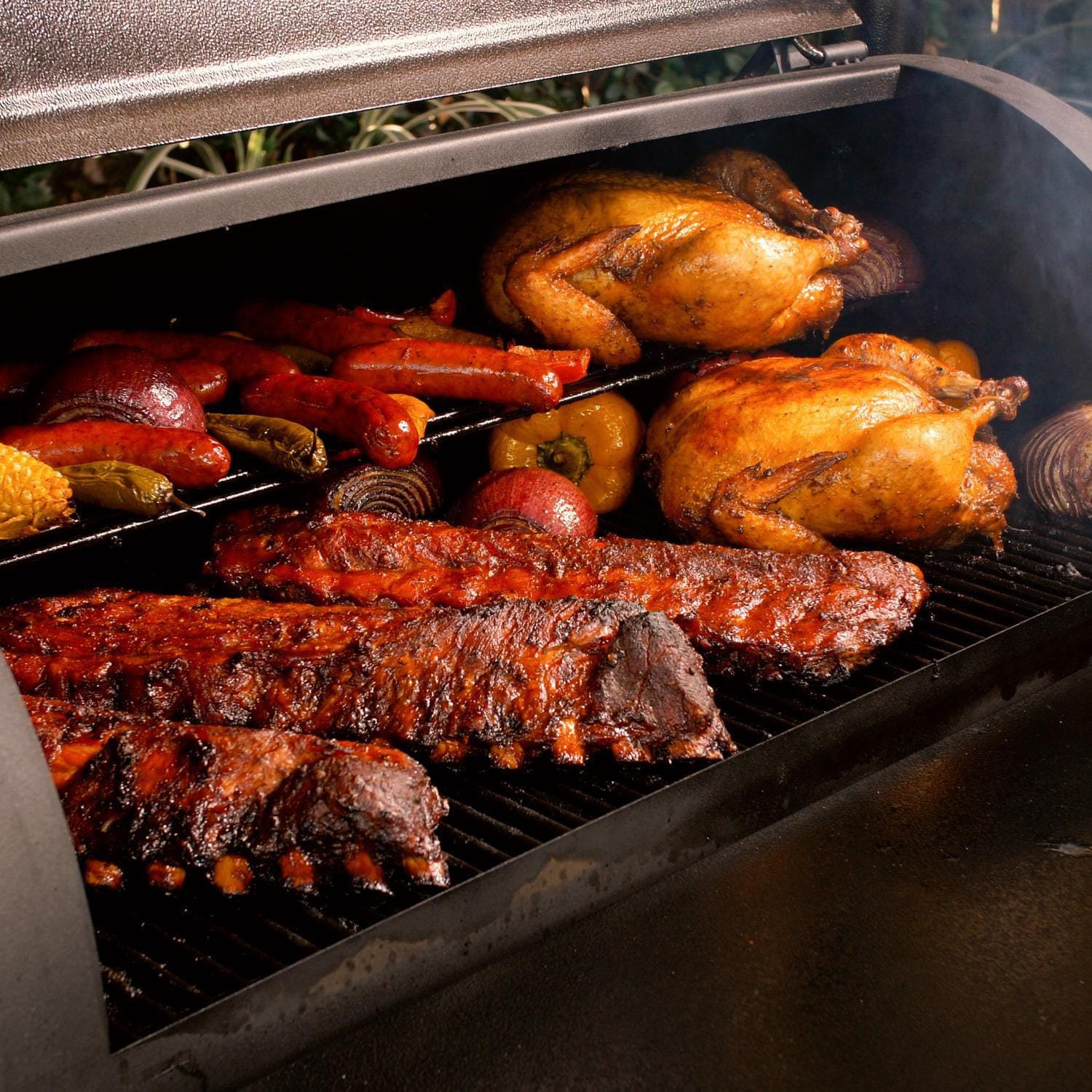 Victory 35-Inch Wood Pellet Grill with Front Shelf, 29-Lb Hopper & 16 Gauge Steel Barrel & Cart - BBQPG