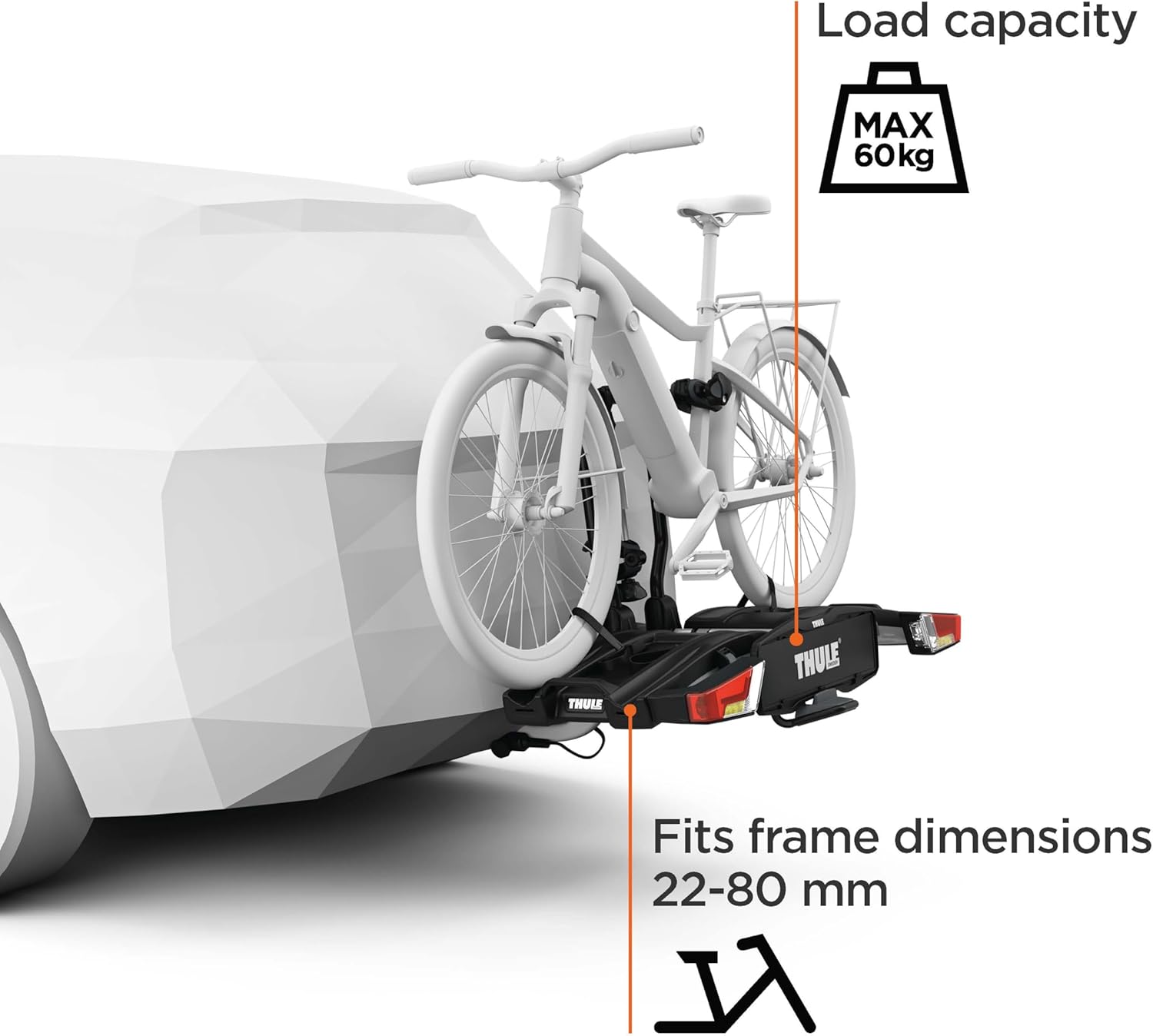 Thule EasyFold XT Bicycle Carrier for Towing Hitch, 2 Bicycles, Black