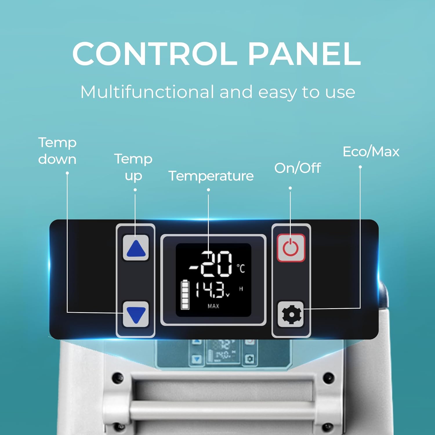 EUHOMY 45L Car Fridge Freezer 12V, Portable Camping Fridge Freezer Car Refrigerators with APP Control, Compressor Fridge with 12/24V DC & 110-240V AC for Camping, RV, Road Trip, Picnic(Gray) [Energy Class B]